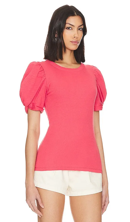 1. STATE Puff Sleeve Tee in Pink