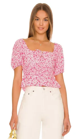 1. STATE Puff Sleeve Top in Fuchsia