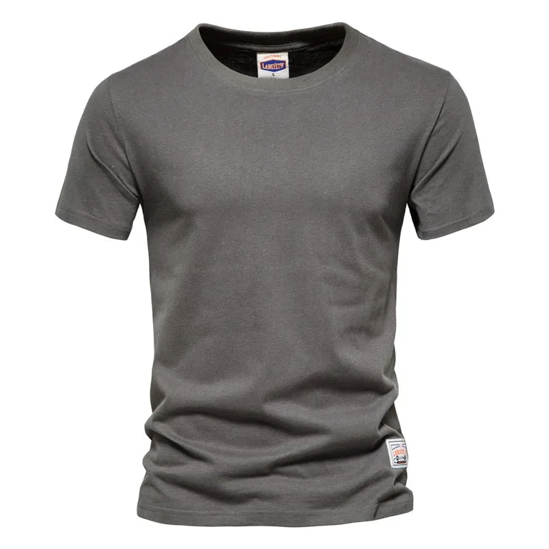 100% Cotton Long Sleeve T shirt For Men Solid Spring Casual Mens T-shirts High Quality Male Tops Classic Clothes Men&#39;s T-shirts