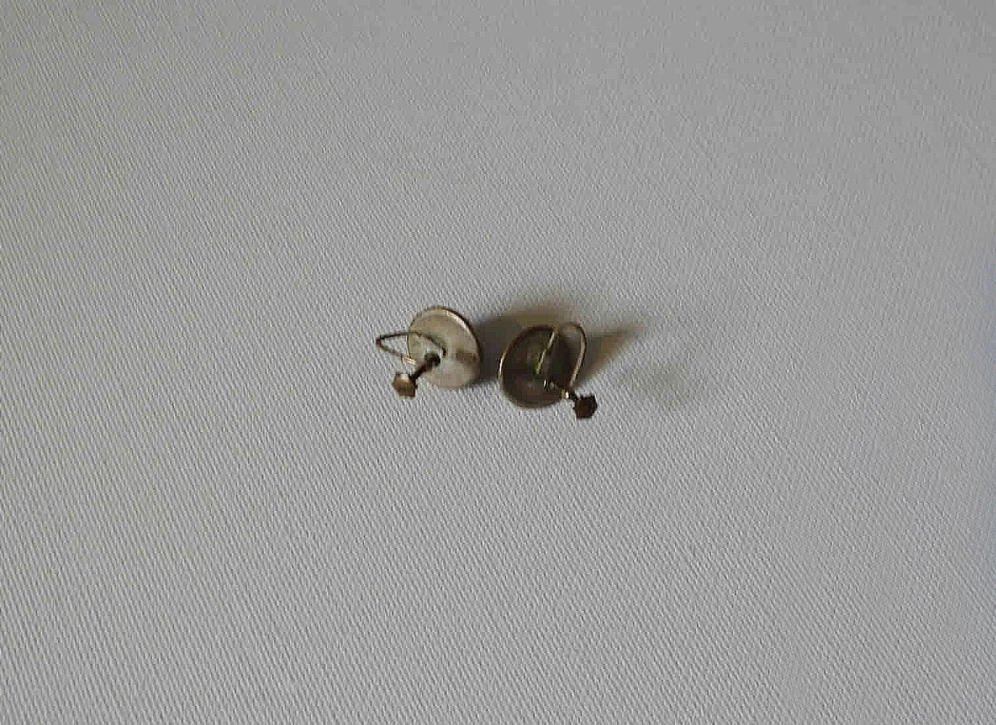 1950s Black Glass & Diamante Earrings - Screw Back
