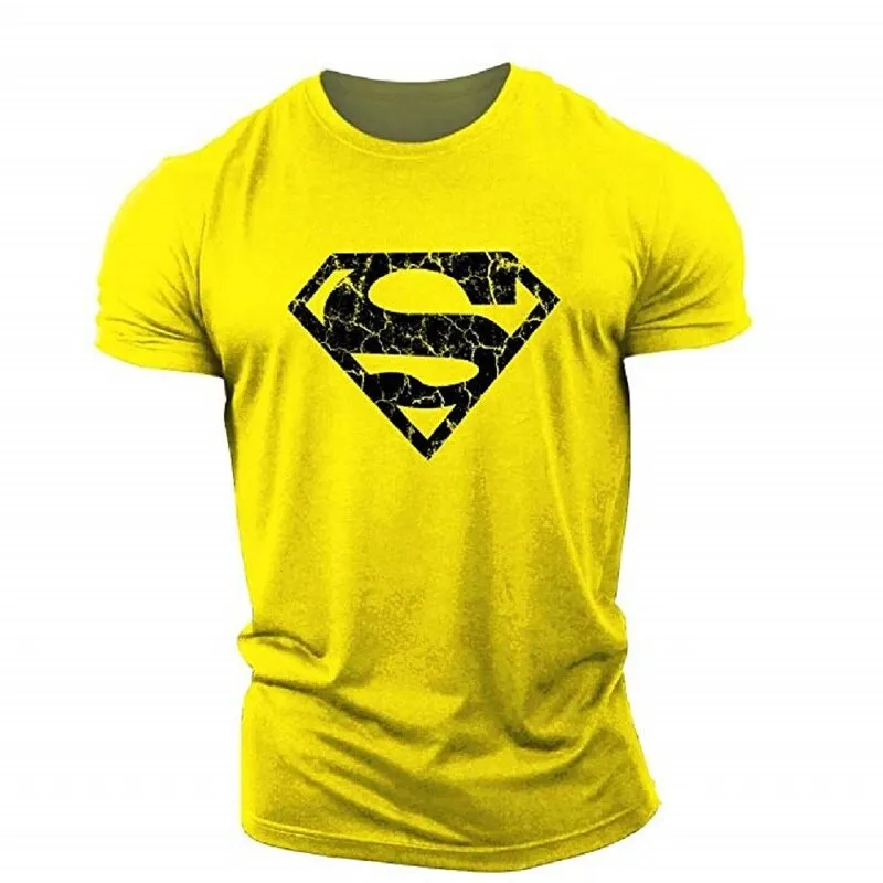 2021 Men&#39;s Summer T-shirts New Basketball Workout Streetwear Vintage T-shirt Supermen Graphic Anime Clothes T Shirt Black