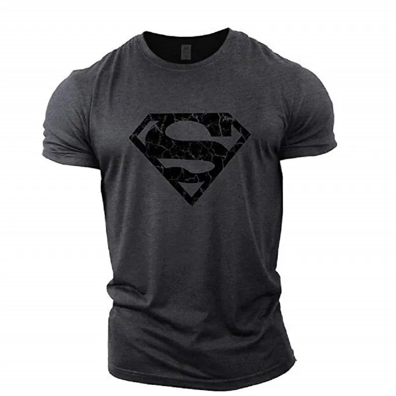 2021 Men&#39;s Summer T-shirts New Basketball Workout Streetwear Vintage T-shirt Supermen Graphic Anime Clothes T Shirt Black