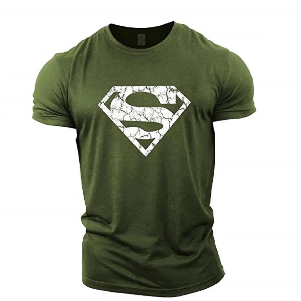 2021 Men&#39;s Summer T-shirts New Basketball Workout Streetwear Vintage T-shirt Supermen Graphic Anime Clothes T Shirt Black
