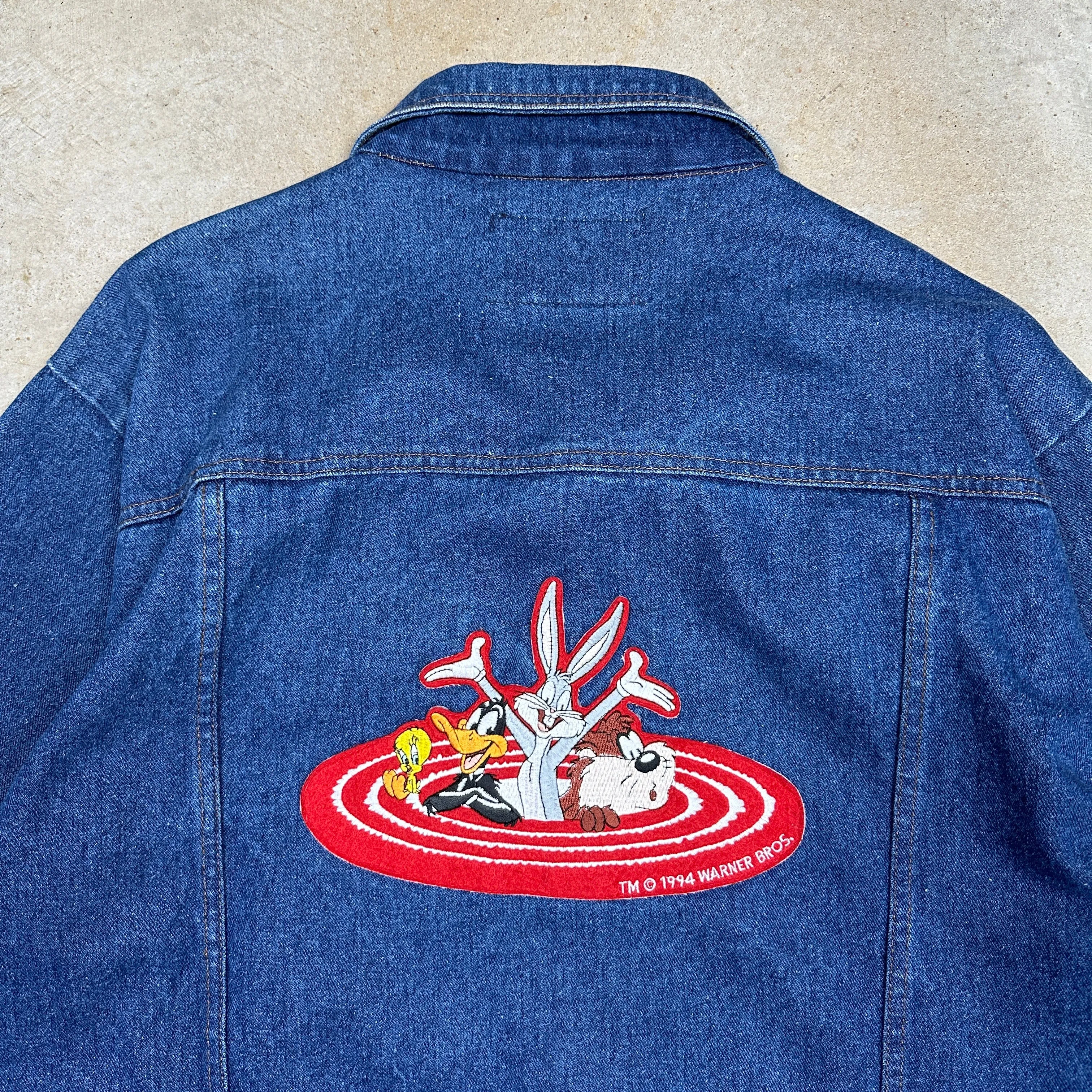 90s Dark Wash Looney Tunes Rustler Denim Jacket XL H27
