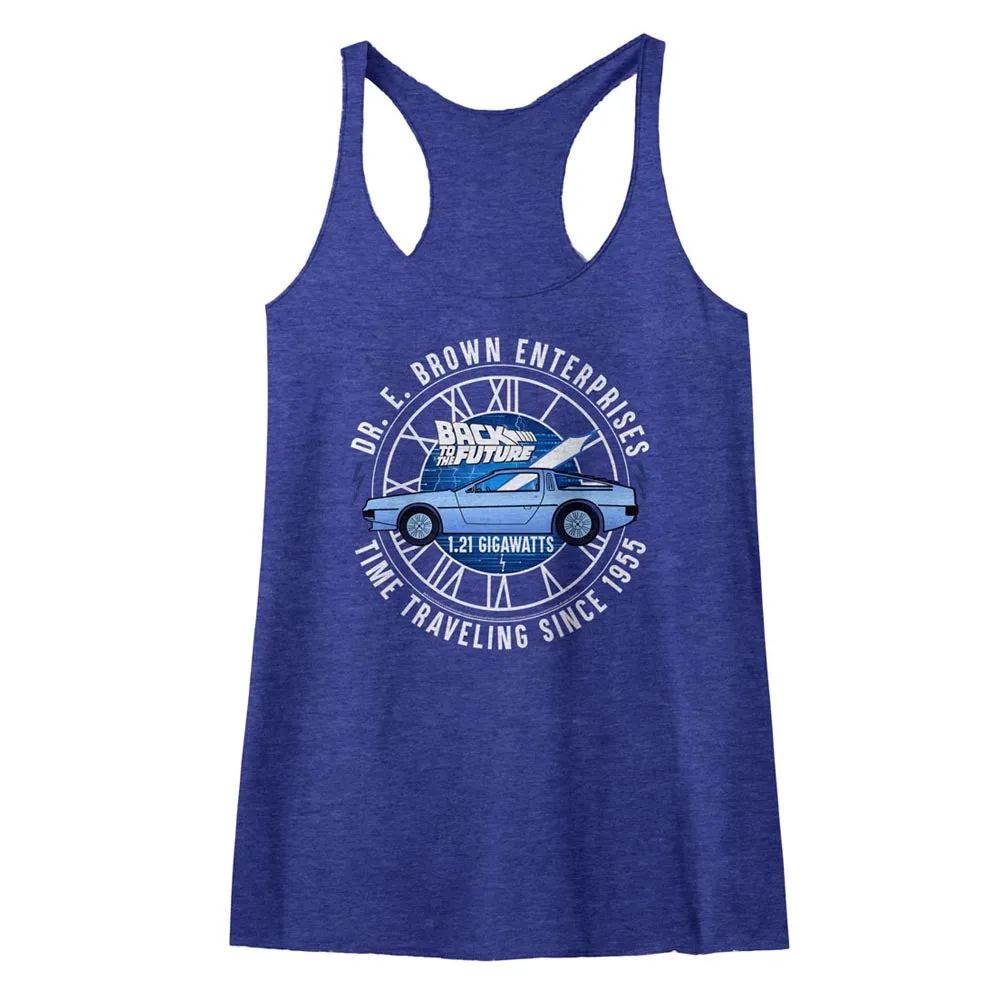 Back To The Future Dr E Brown Enterprises Women's Raw Edge Racerback