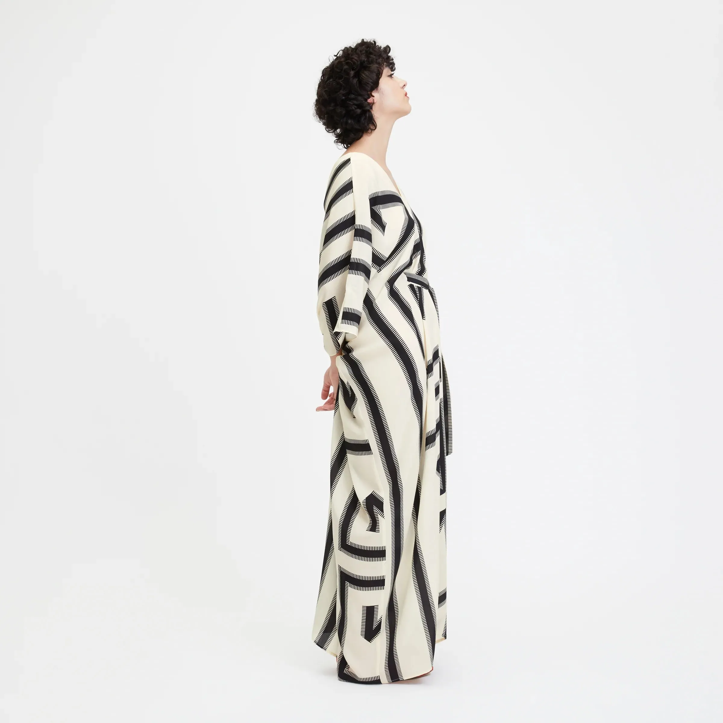 Black & White French Moss Women's, Casual Wear Kaftan