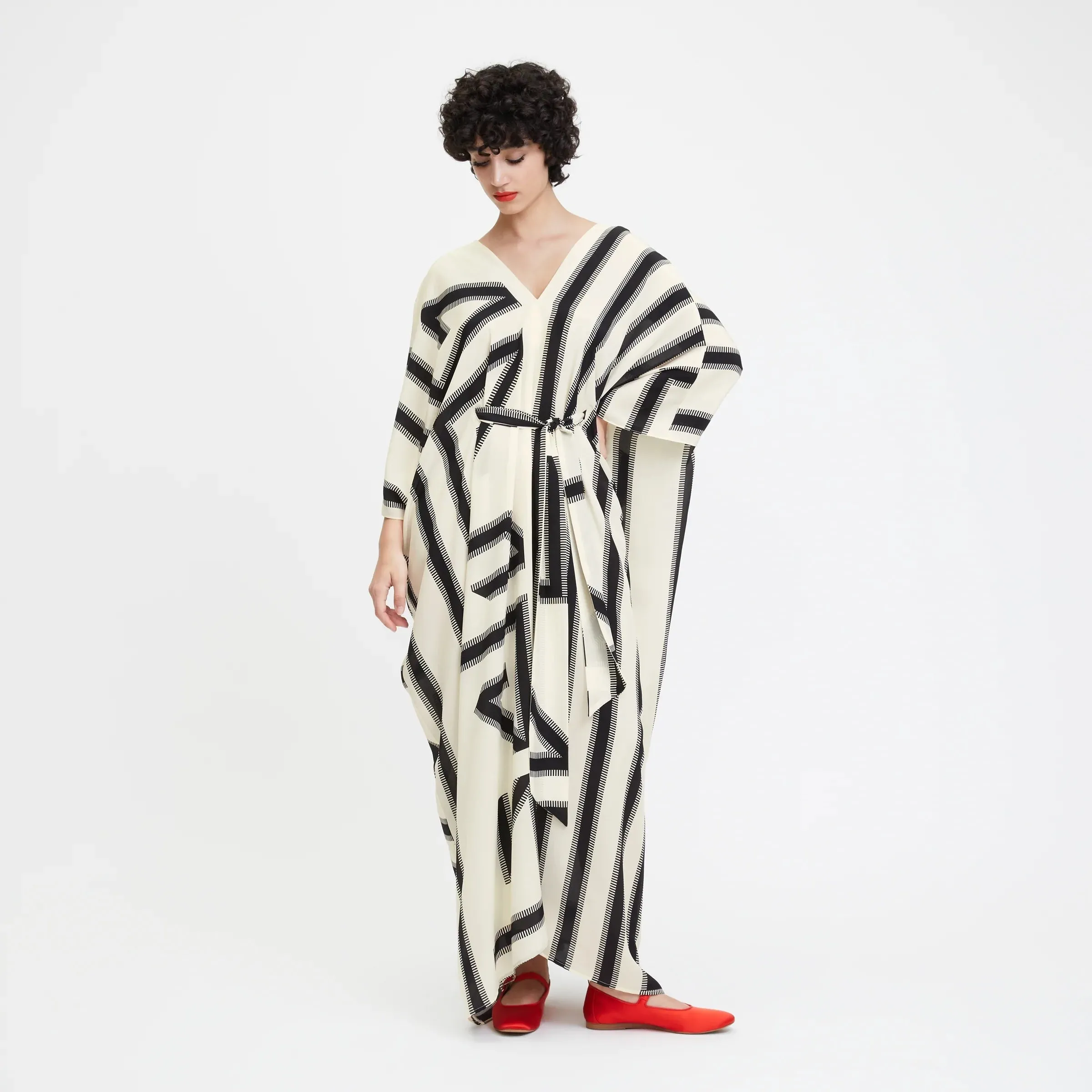 Black & White French Moss Women's, Casual Wear Kaftan