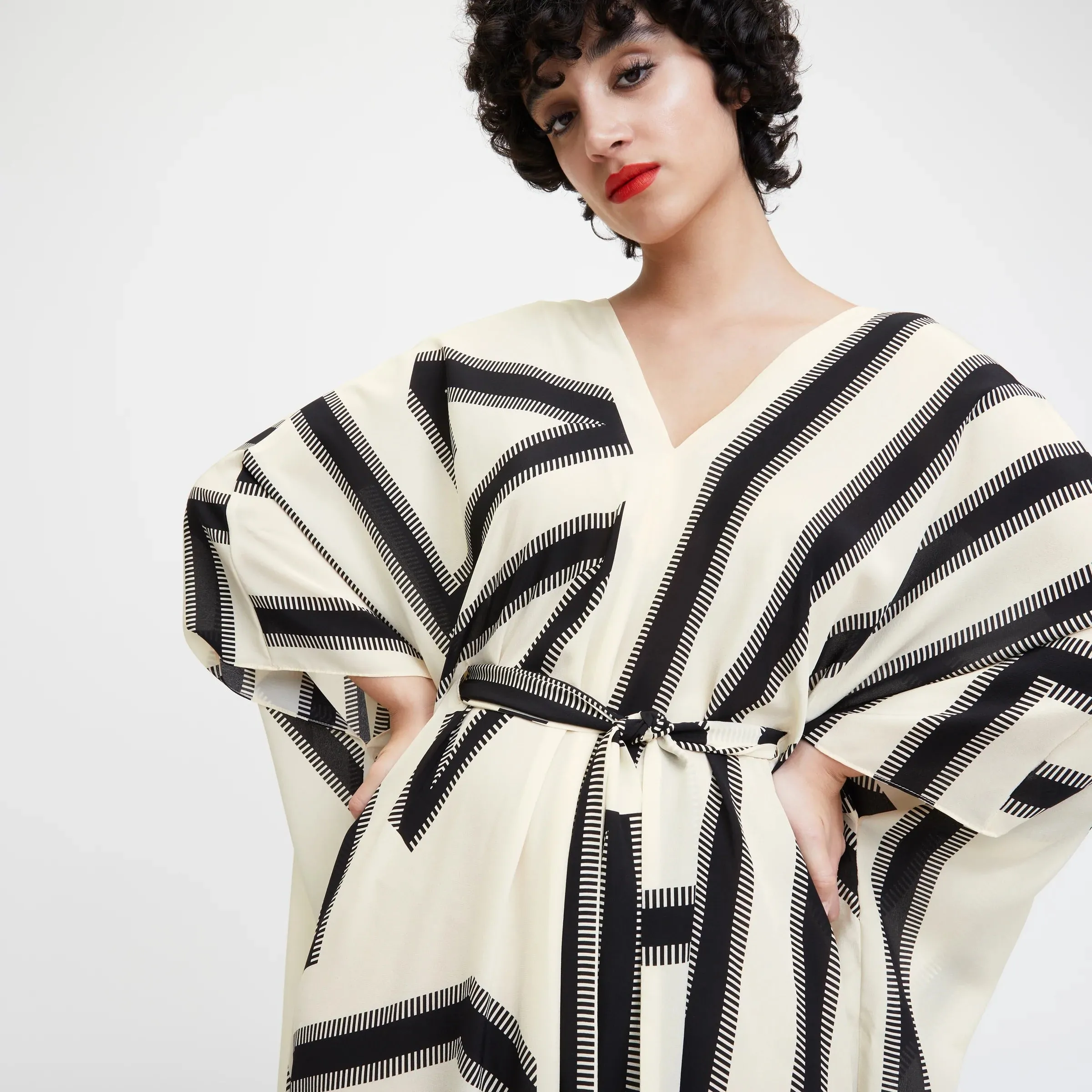 Black & White French Moss Women's, Casual Wear Kaftan