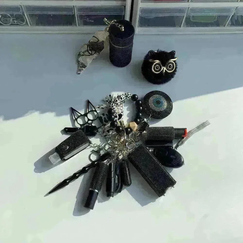 Black Lightning Keychain  Shiny 15pcs Keychain Set
