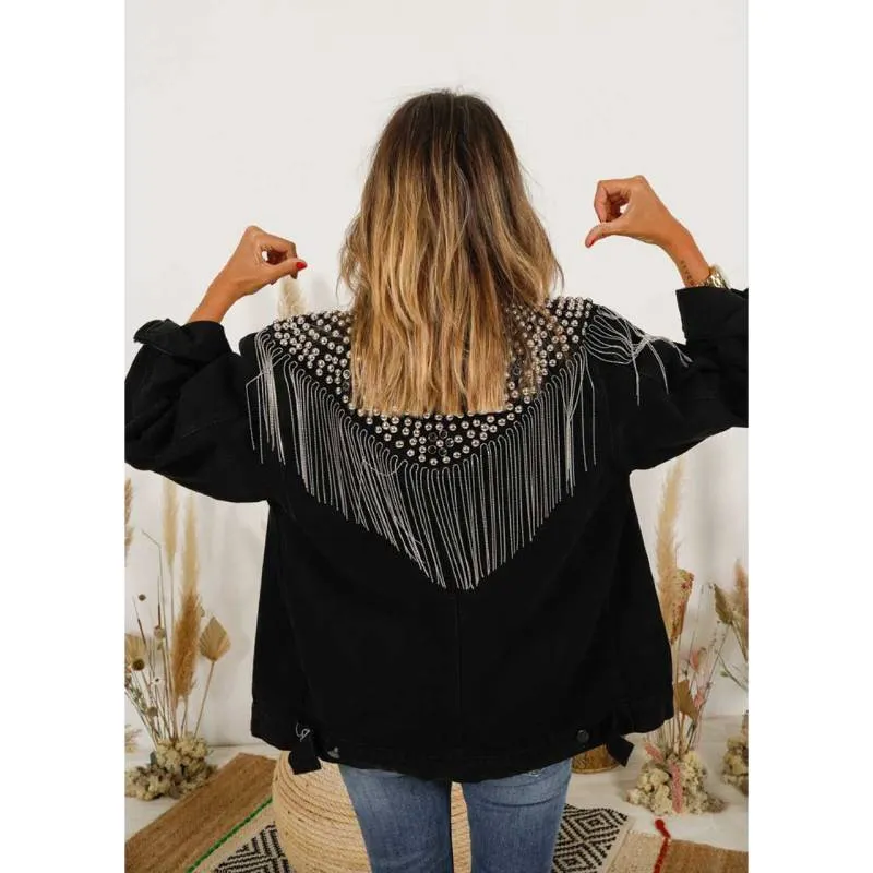 Boho Top - Oversized Denim Jacket