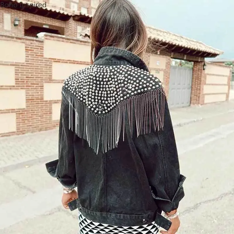 Boho Top - Oversized Denim Jacket