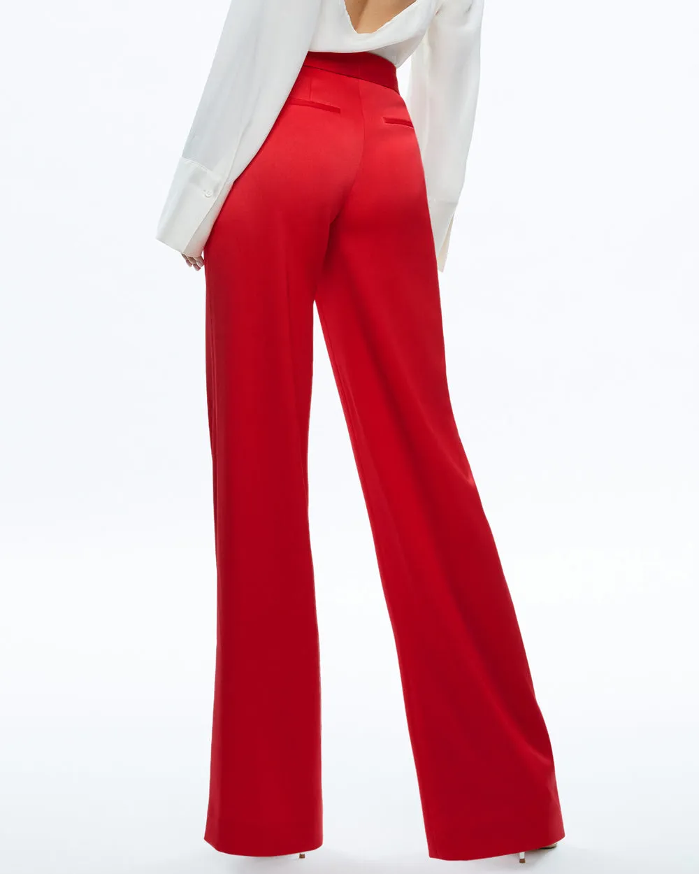 Bright Ruby Wide Leg Calvin Trouser