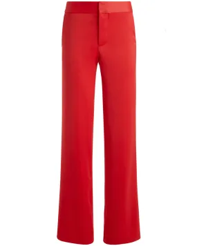 Bright Ruby Wide Leg Calvin Trouser
