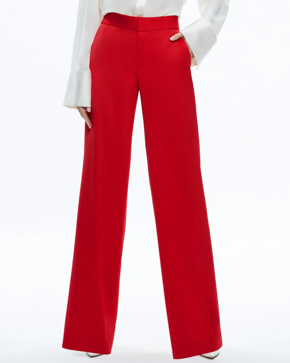 Bright Ruby Wide Leg Calvin Trouser