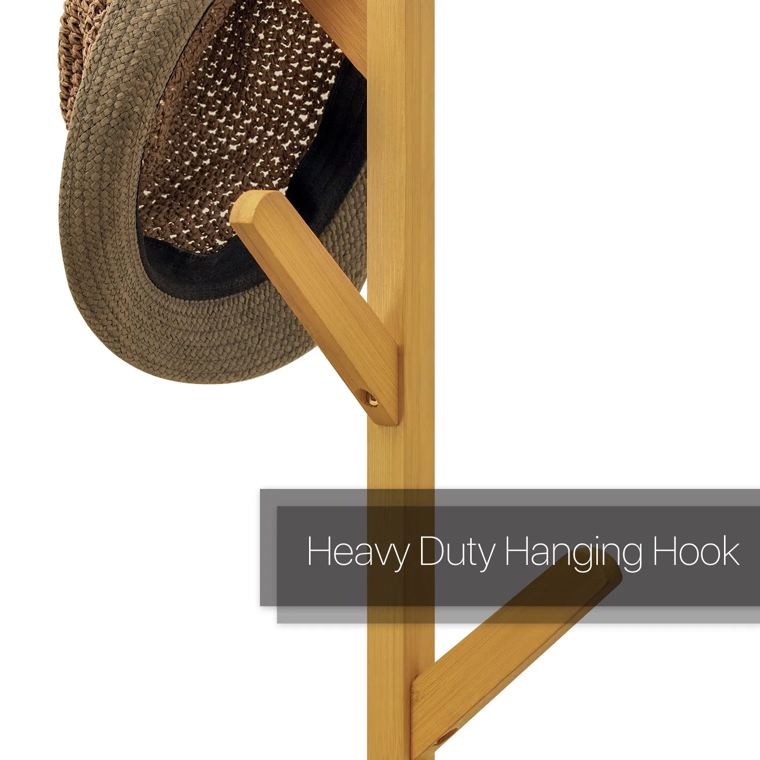 Coat Tree Stand - 3 Tier Triangular Shelves