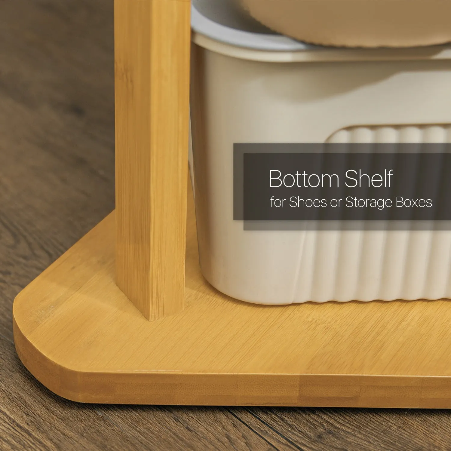 Coat Tree Stand - 3 Tier Triangular Shelves