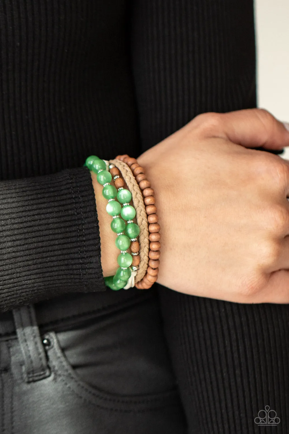 Down HOMESPUN - Green Paparazzi Accessories