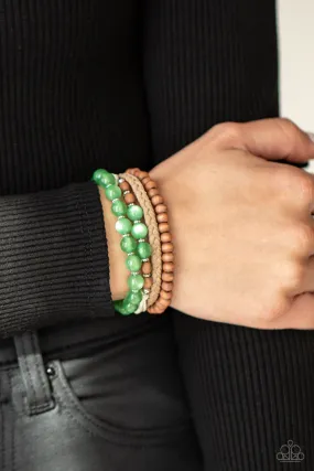 Down HOMESPUN - Green Paparazzi Accessories