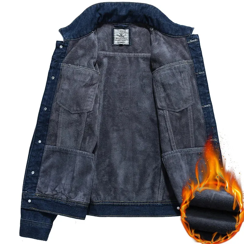 Fashion Classic Lapel Slim Biker Jeans Jacket