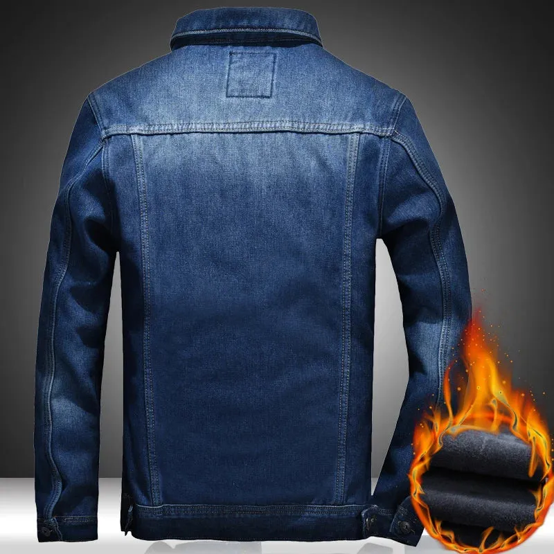 Fashion Classic Lapel Slim Biker Jeans Jacket