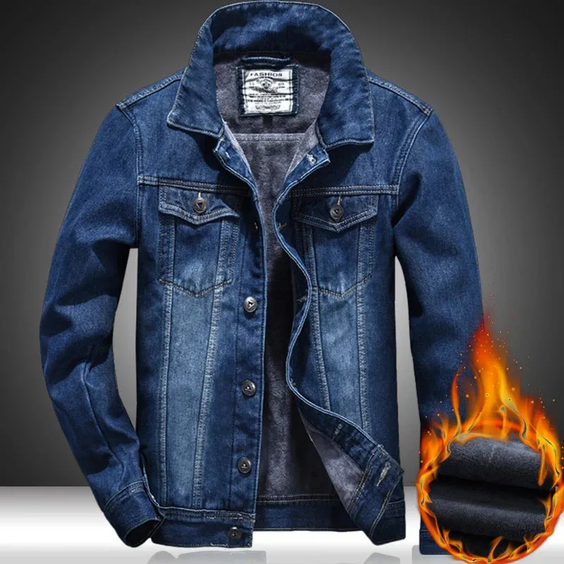 Fashion Classic Lapel Slim Biker Jeans Jacket