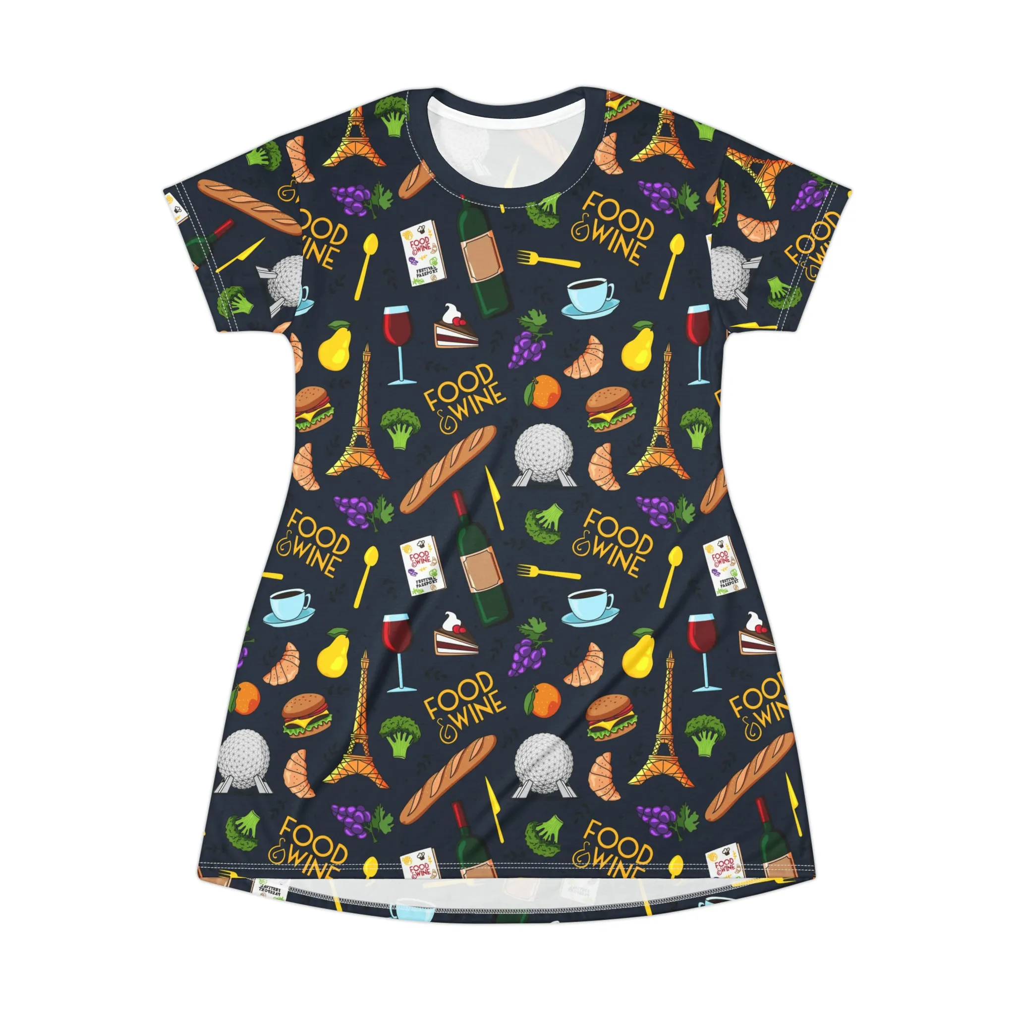 Food And Wine T-Shirt Dress