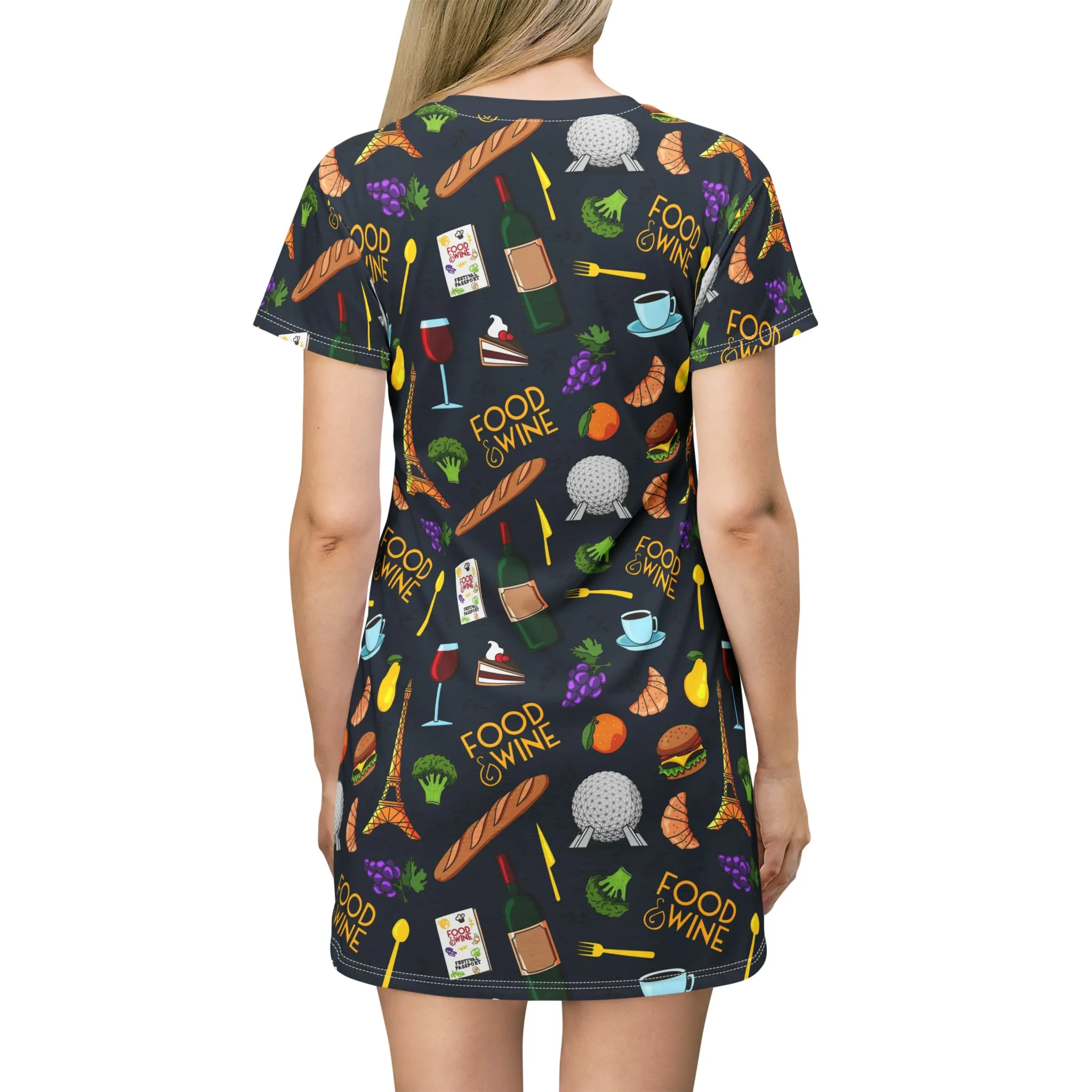 Food And Wine T-Shirt Dress