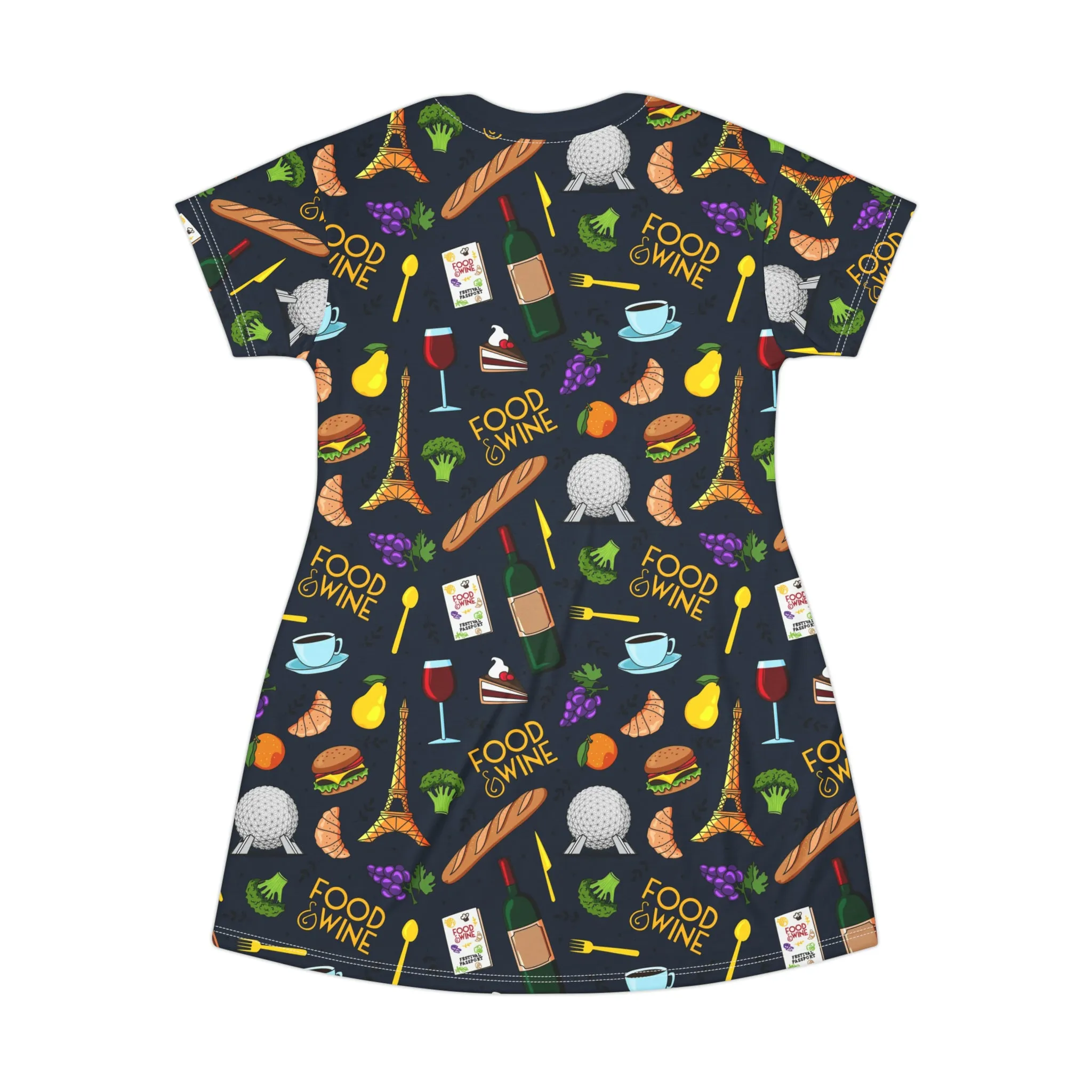 Food And Wine T-Shirt Dress