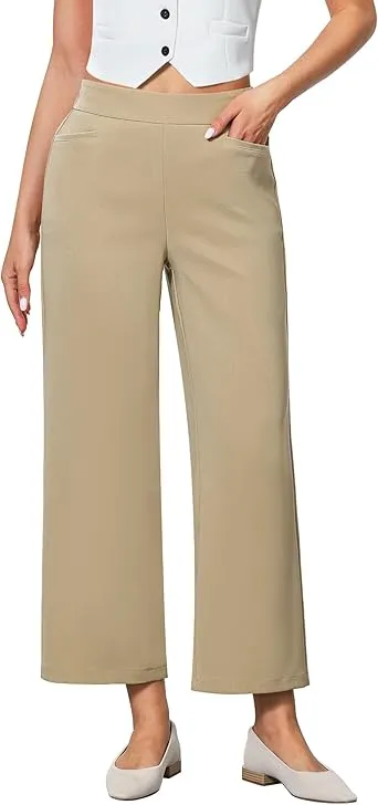 GRAPENT Women's High Rise Classic Trouser Bottoms Slack Pant