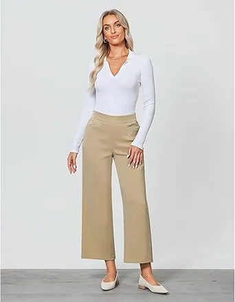 GRAPENT Women's High Rise Classic Trouser Bottoms Slack Pant