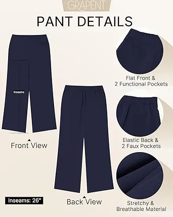 GRAPENT Women's High Rise Classic Trouser Bottoms Slack Pant