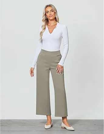 GRAPENT Women's High Rise Classic Trouser Bottoms Slack Pant