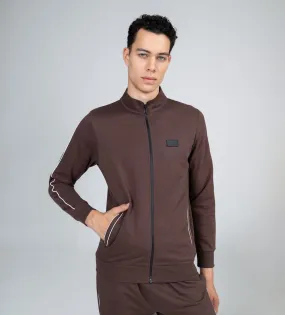 High-Contrast Brown Sweatshirt