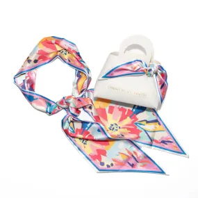 Island Floral Twilly Accessory Scarf - White Bag