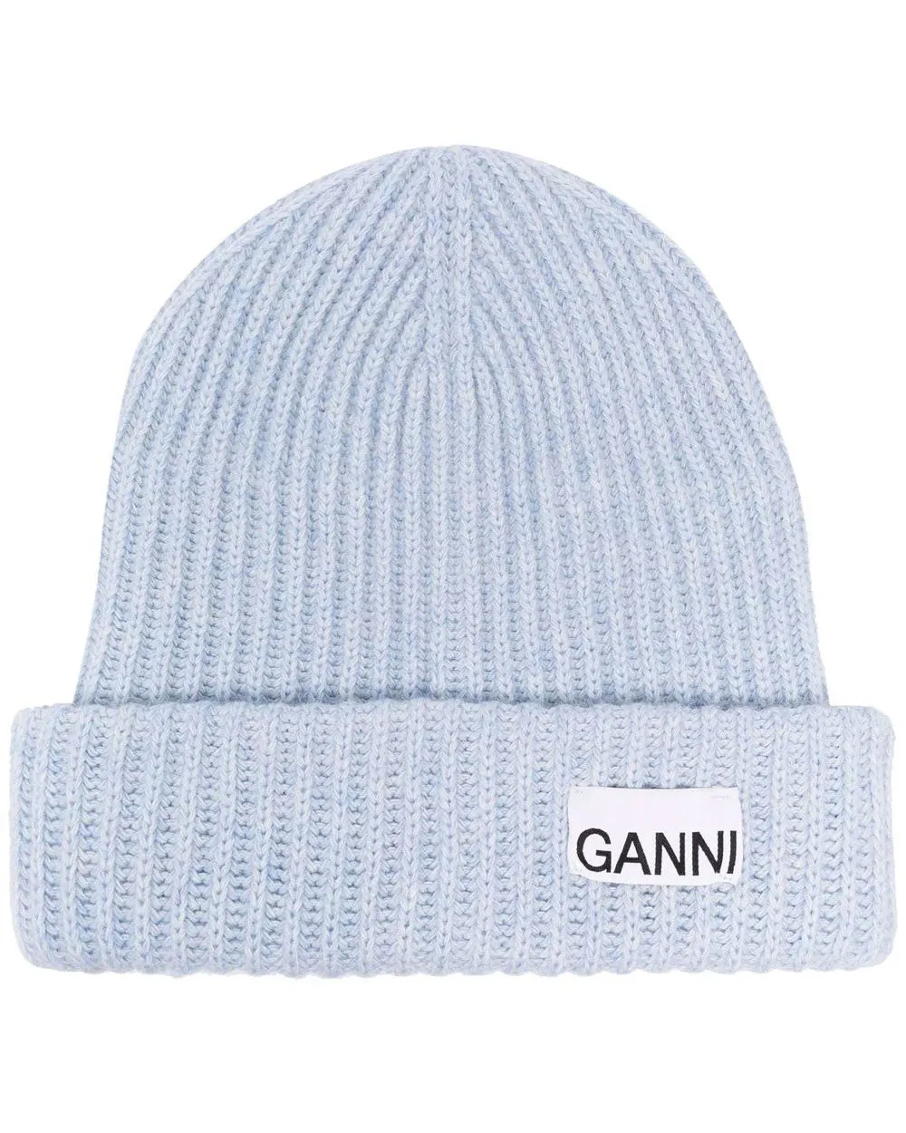 Logo Patch Beanie in Heather Blue