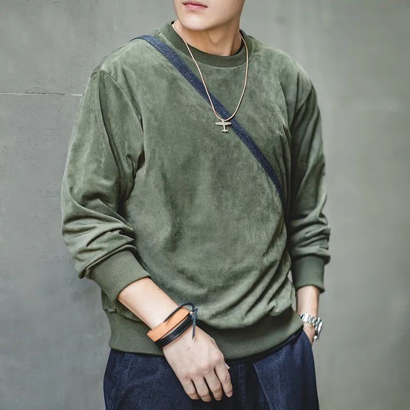 Maden Harajuku Vintage Sweatshirt Men Navy Retro Cotton Sweatershirts Men&#39;s Sweatshirts Clothing Coat Homm Causal Velet