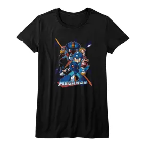 Mega Man Collage Orange Beam Women's T-Shirt
