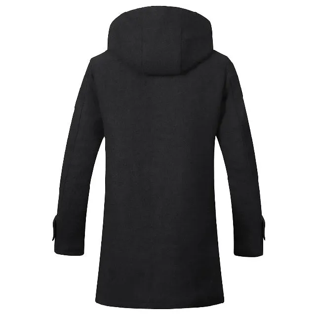 Men's Classic Wool Winter Buttons Windproof Pea Coat