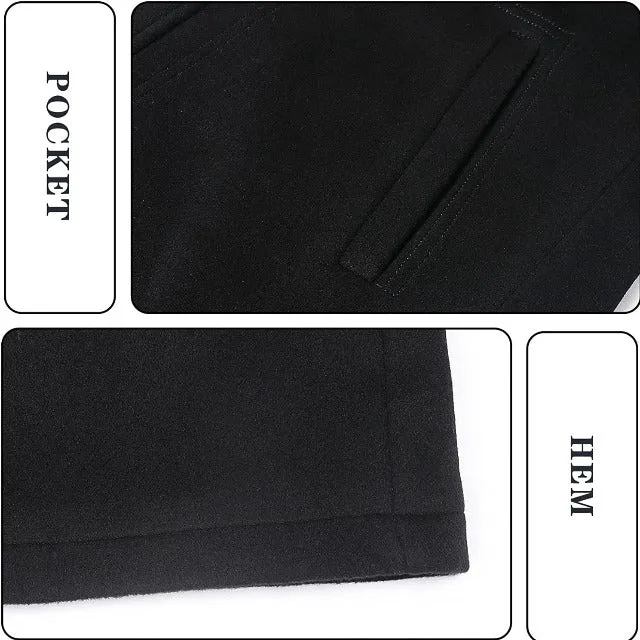 Men's Classic Wool Winter Buttons Windproof Pea Coat