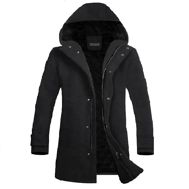 Men's Classic Wool Winter Buttons Windproof Pea Coat