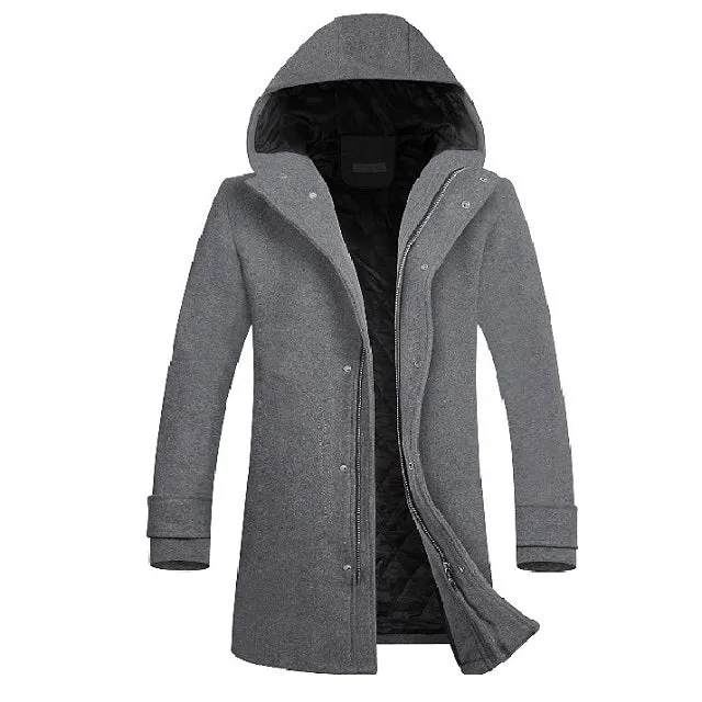 Men's Classic Wool Winter Buttons Windproof Pea Coat