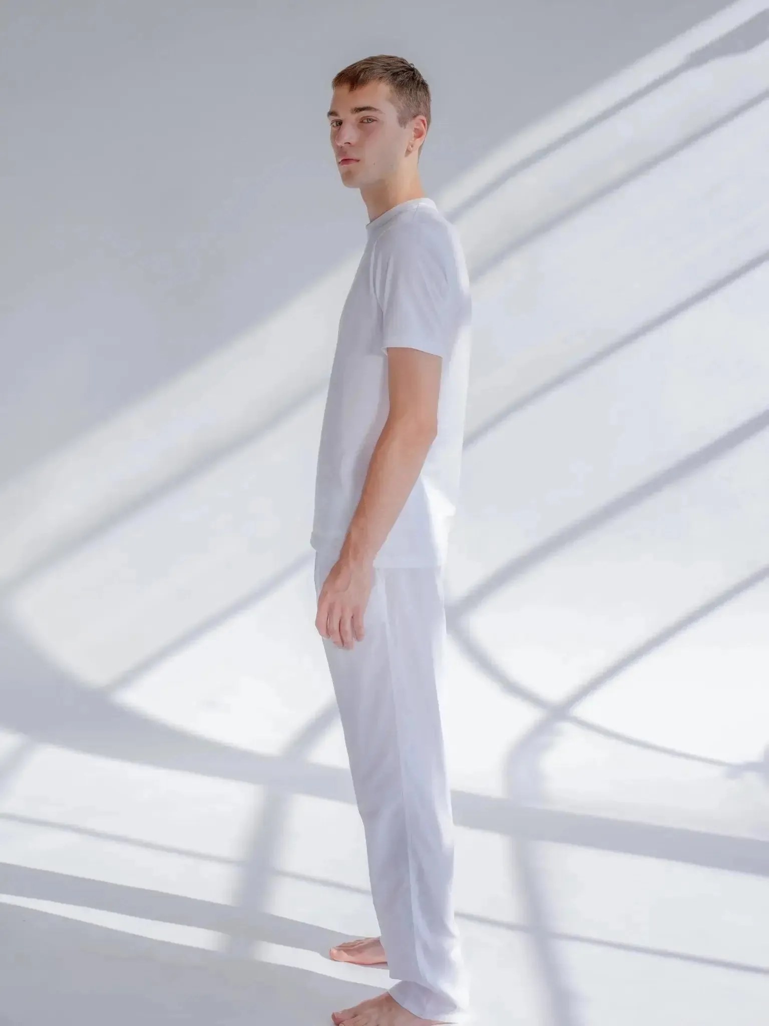Men's Cotton Pajama Pant In White