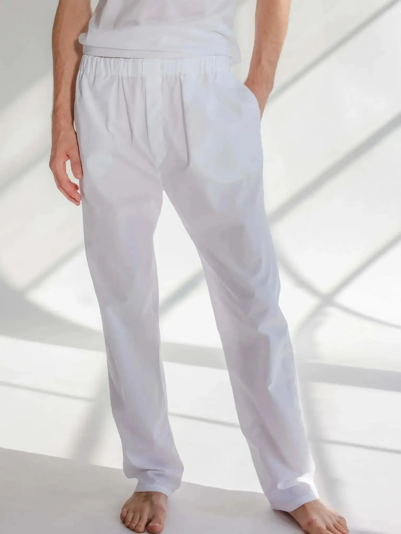 Men's Cotton Pajama Pant In White