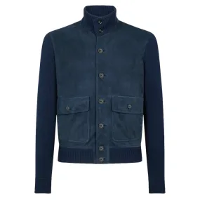 Men's Vintage Fashion Suede Stand Collar Jacket 50250190F
