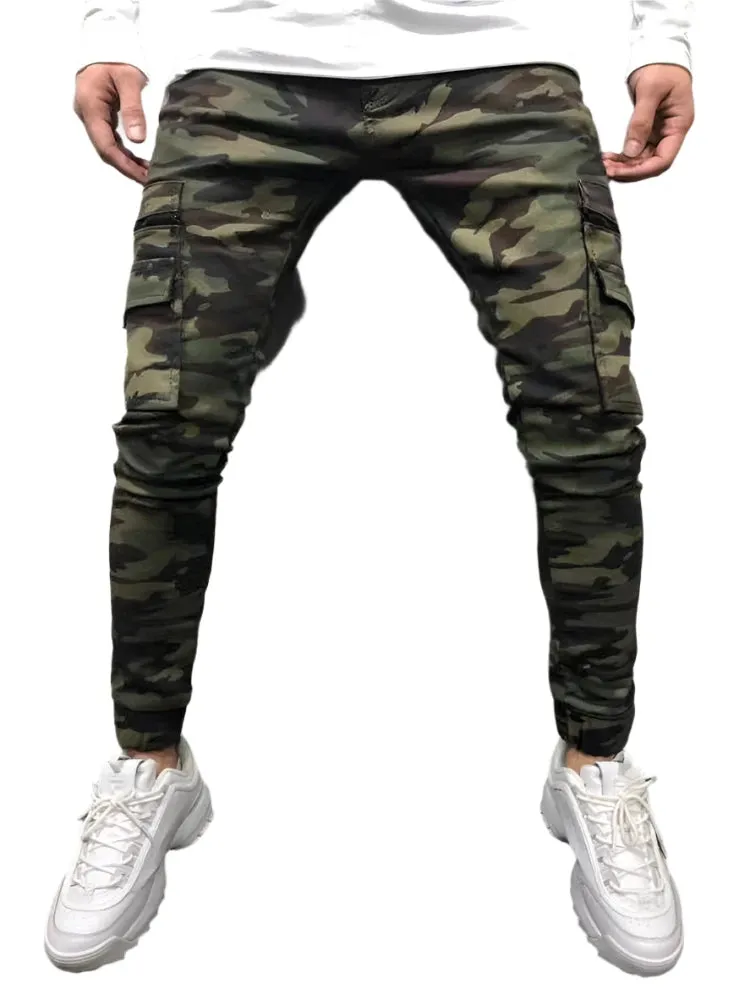 Men's White Stretch Embroidered Skinny Jeans - Ripped Hip Hop Denim Pants, Slim Fit Oversize Style