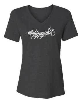 Michigangster Graffiti Women's V-Neck Tee