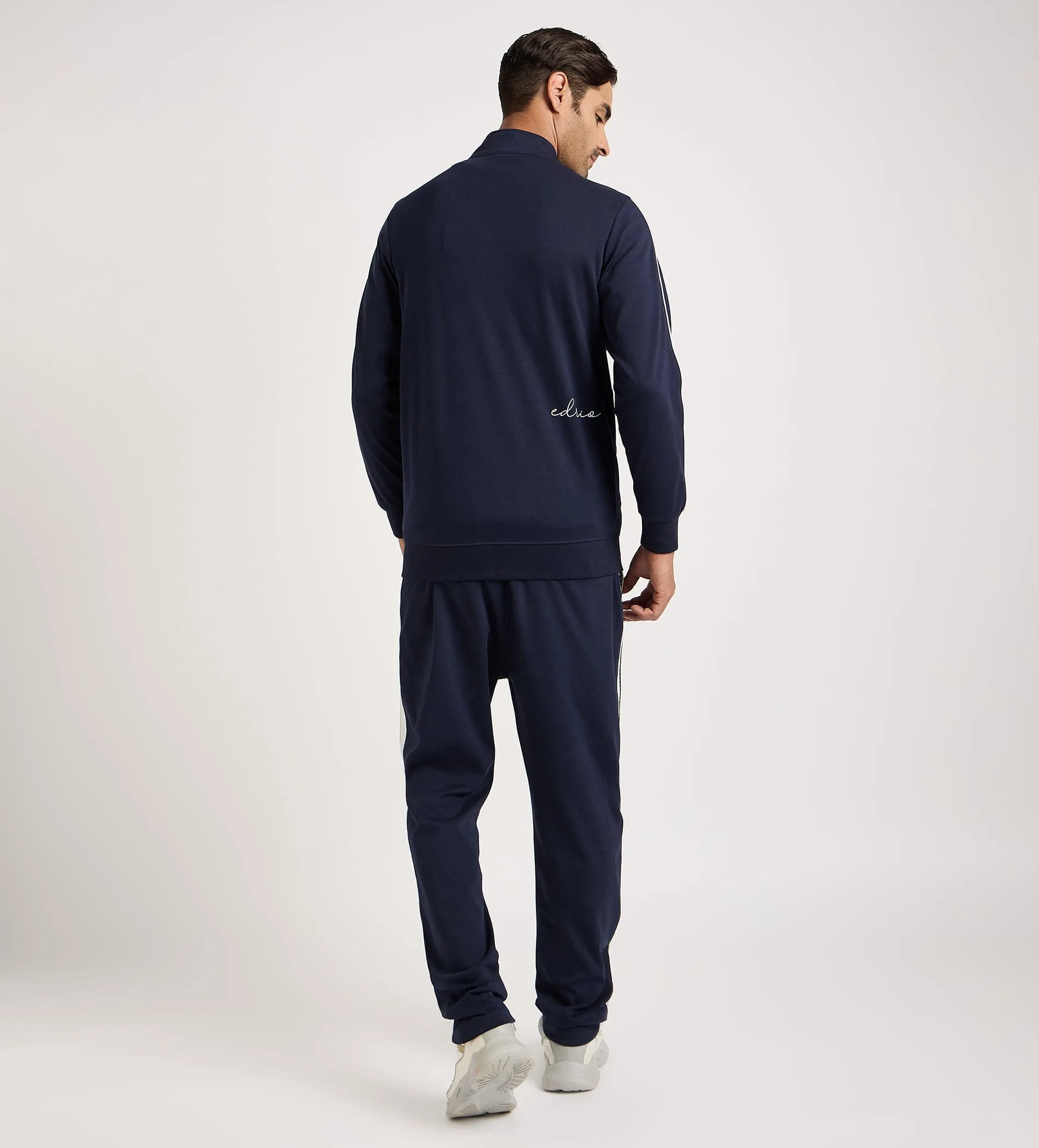 Navy Blue Nautical Anchor Jacket For Men