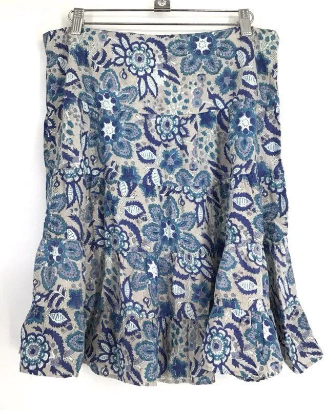 NWT Dylan Women's Blue Floral Flare Skirt - Size S