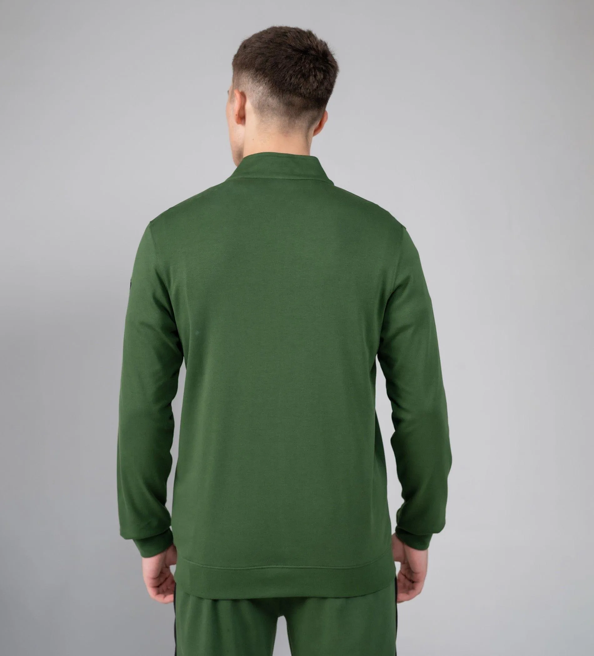 Olive Zipper Play Jacket For Men