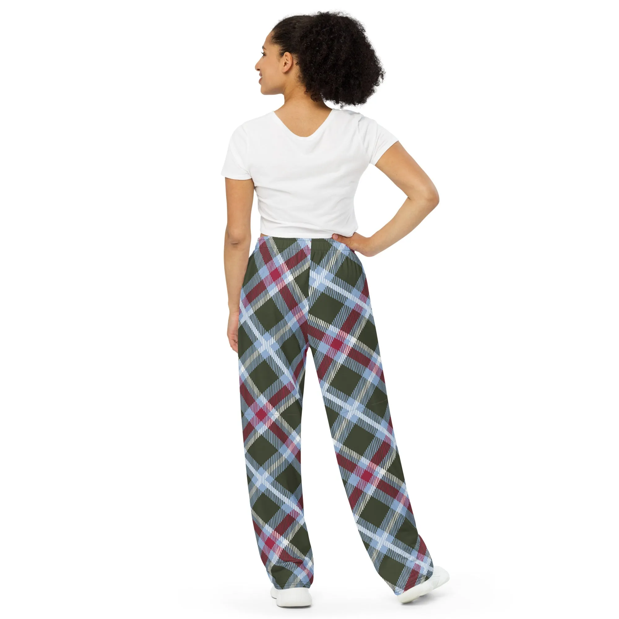 Plaid All-over print unisex wide-leg pants